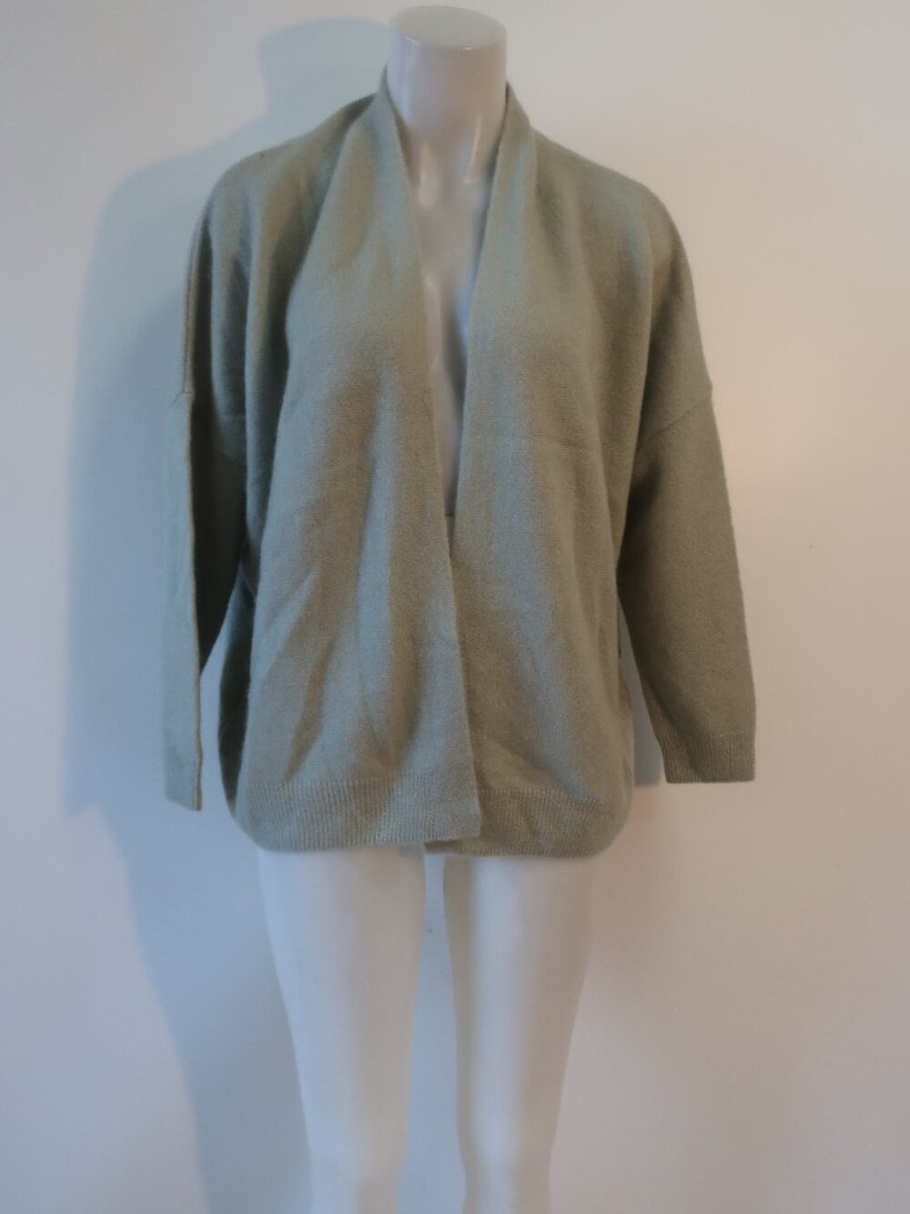 NWT Womens LilySilk Aqua Green Cashmere & Silk Aqua Green Cardigan Sweater XS
